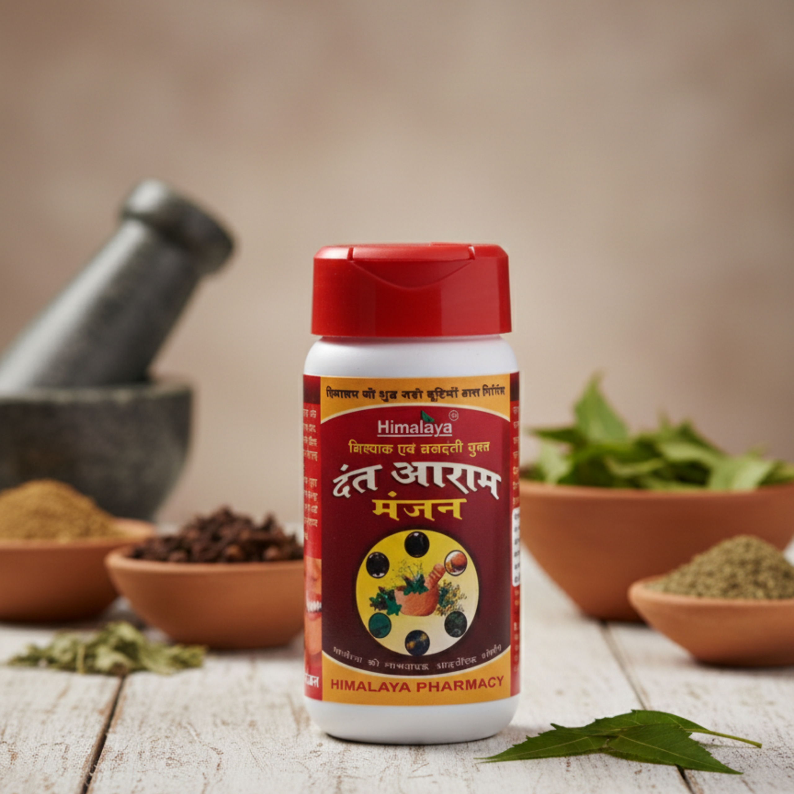 Himalaya Pharmacy Dant Aaram Manjan (दंत आराम मंजन): Ayurvedic Powder for Complete Dental Care, 50gm